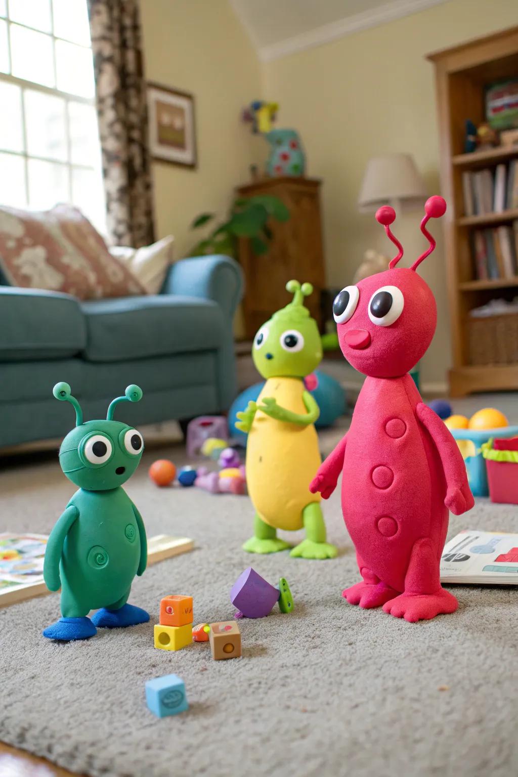 Invite some friendly aliens into your Halloween festivities with playdough.