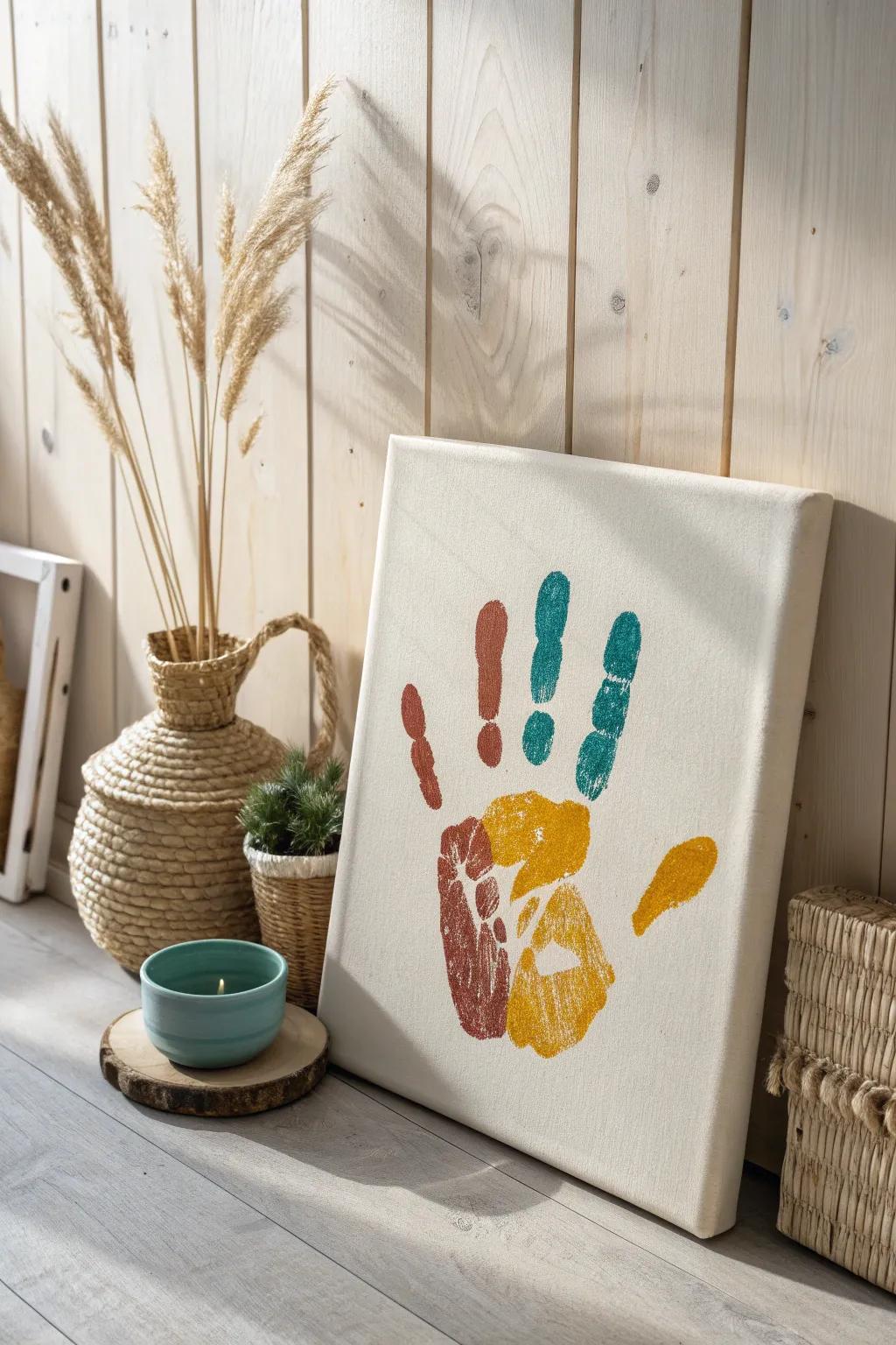 Transform your space with a touch of personality and bold colors—create your own handprint art on canvas!