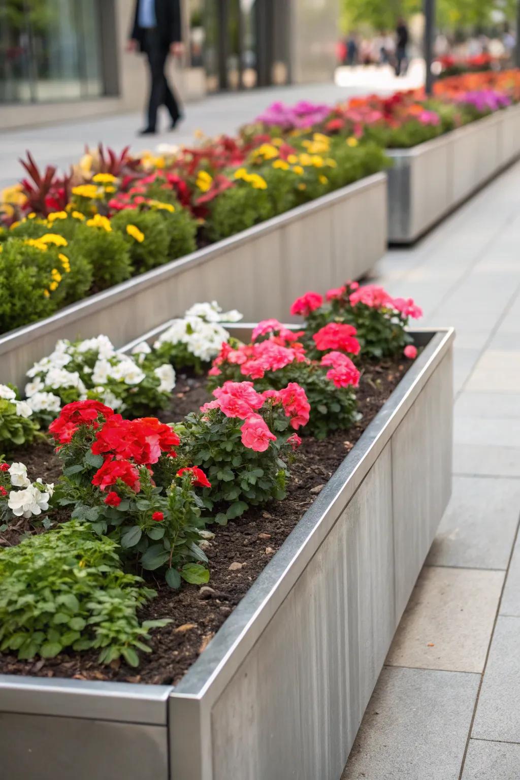 Metal edging offers a modern touch to your garden.