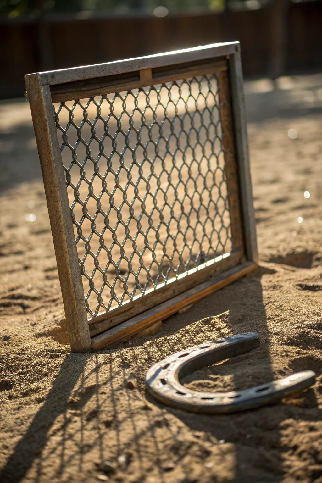 Elevate your game with a durable and stylish metal mesh backstop.