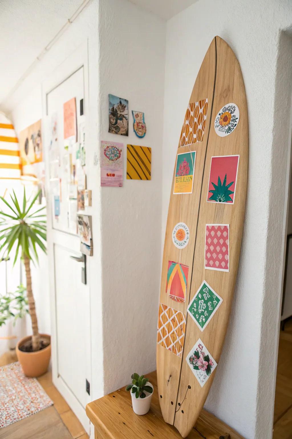 Unleash your creativity with a stunning sticker display board that blends minimalist design with boho flair!
