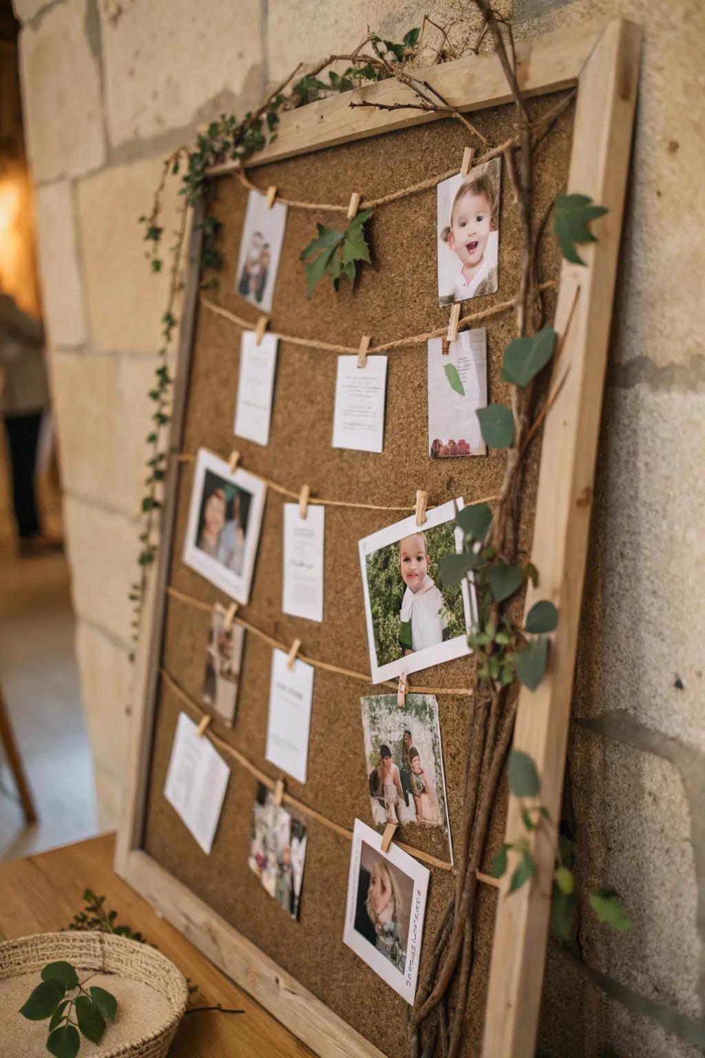 Bring the outdoors in with a nature-inspired cork board.