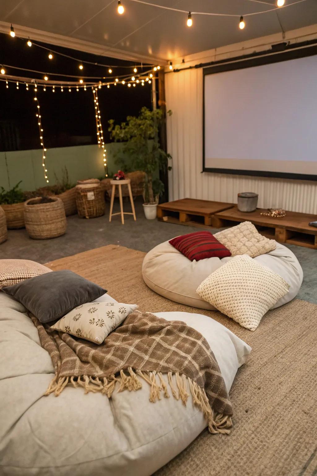 Comfortable seating is key to a successful movie night.