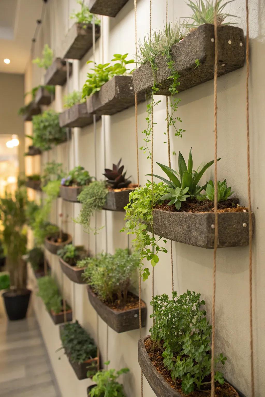 Floating ledges offer a modern and open propagation display.