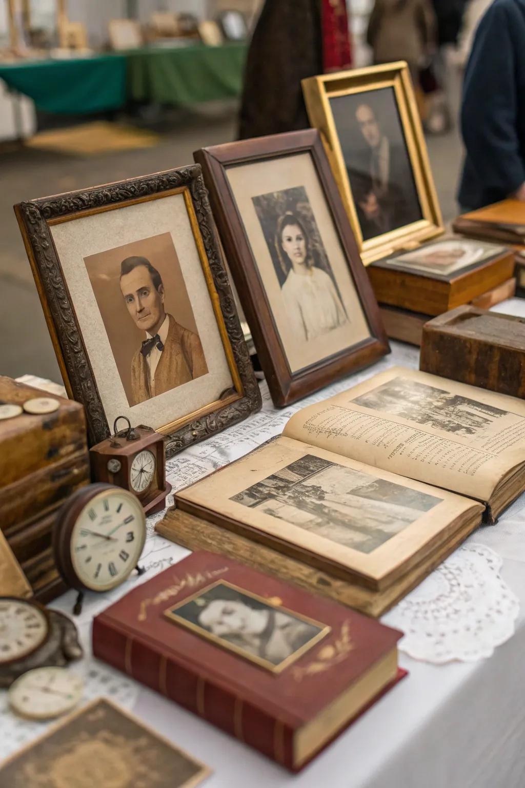 A vintage photo display capturing cherished memories from the past.