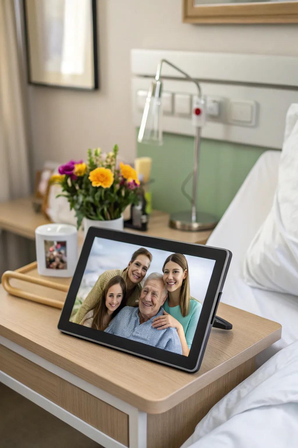 A digital photo frame to keep loved ones close, even from afar.