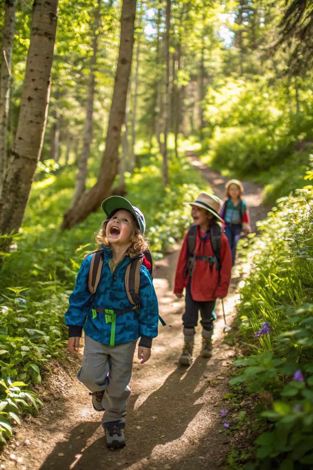 Young adventurers ready to explore the great outdoors.