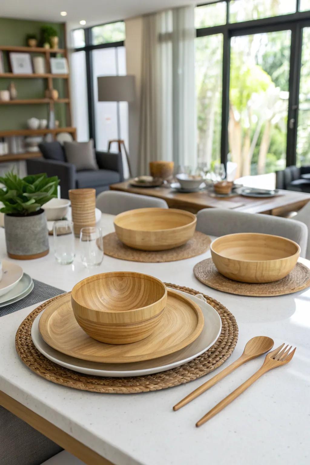 Eco-friendly tableware is both stylish and sustainable.