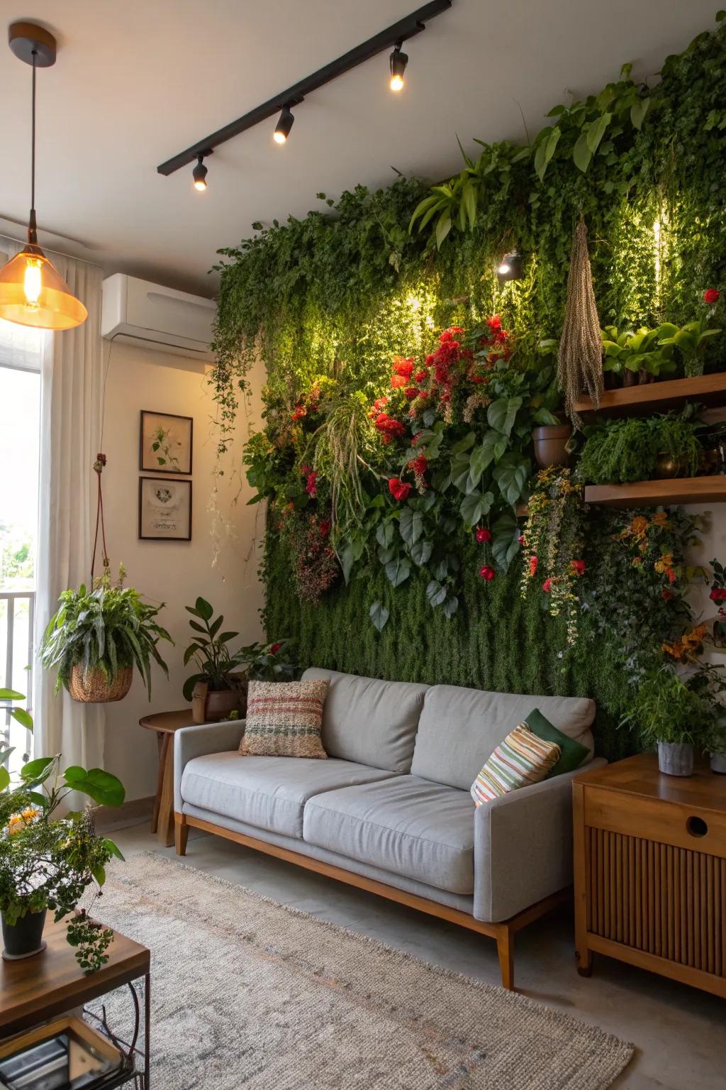 A plant wall adds a stunning and ever-changing focal point to your home.