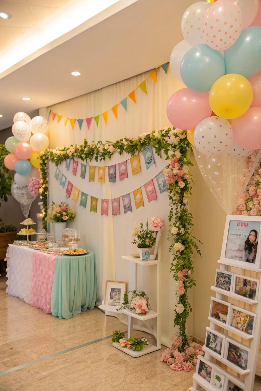 Thoughtful decorations for a baby shower