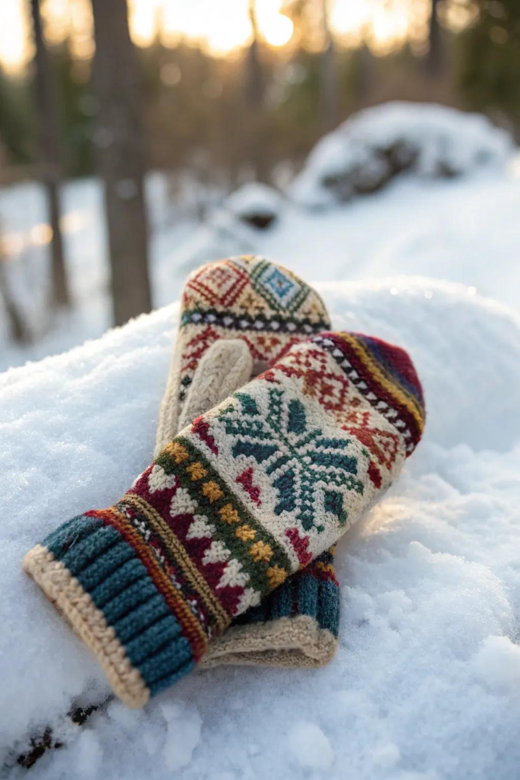 Transform an old sweater into warm mittens for winter.