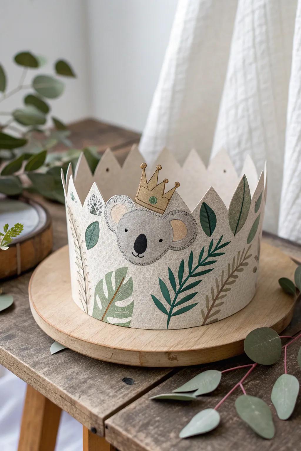 Unleash your creativity with this charming koala paper crown—perfect for playful adventures or dreamy celebrations!