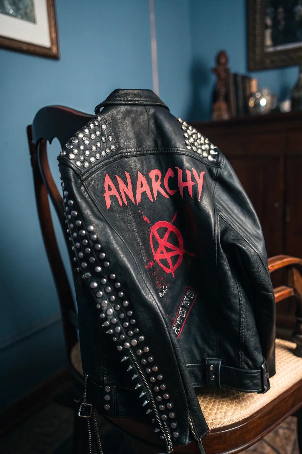 Unleash your inner rockstar with a punk-inspired leather jacket.