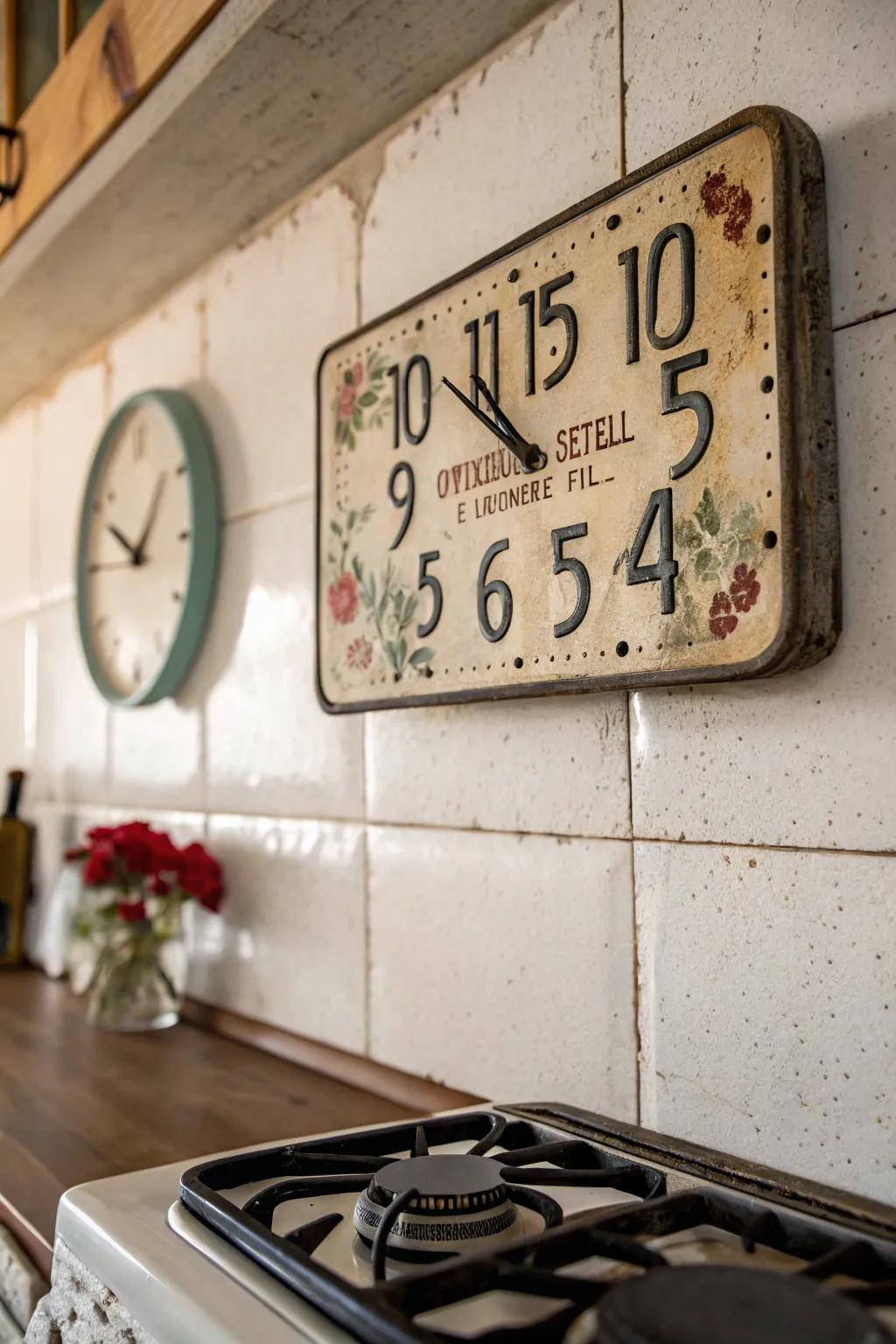 A DIY clock that combines functionality with vintage aesthetics.