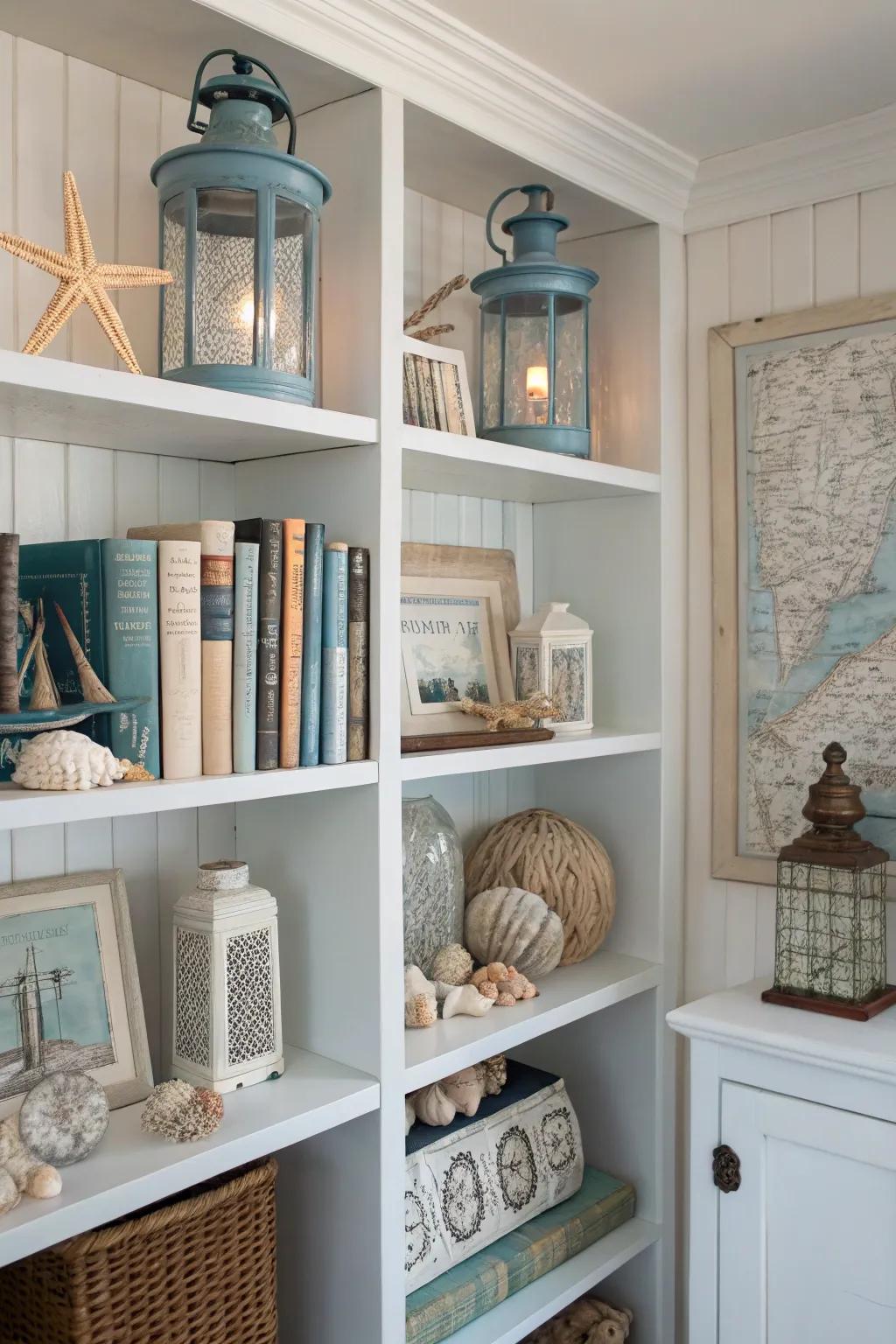 A themed bookshelf creates a cohesive and personalized look.