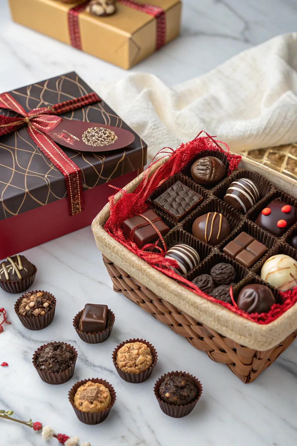 Indulge in the rich flavors of this chocolate lover's basket.