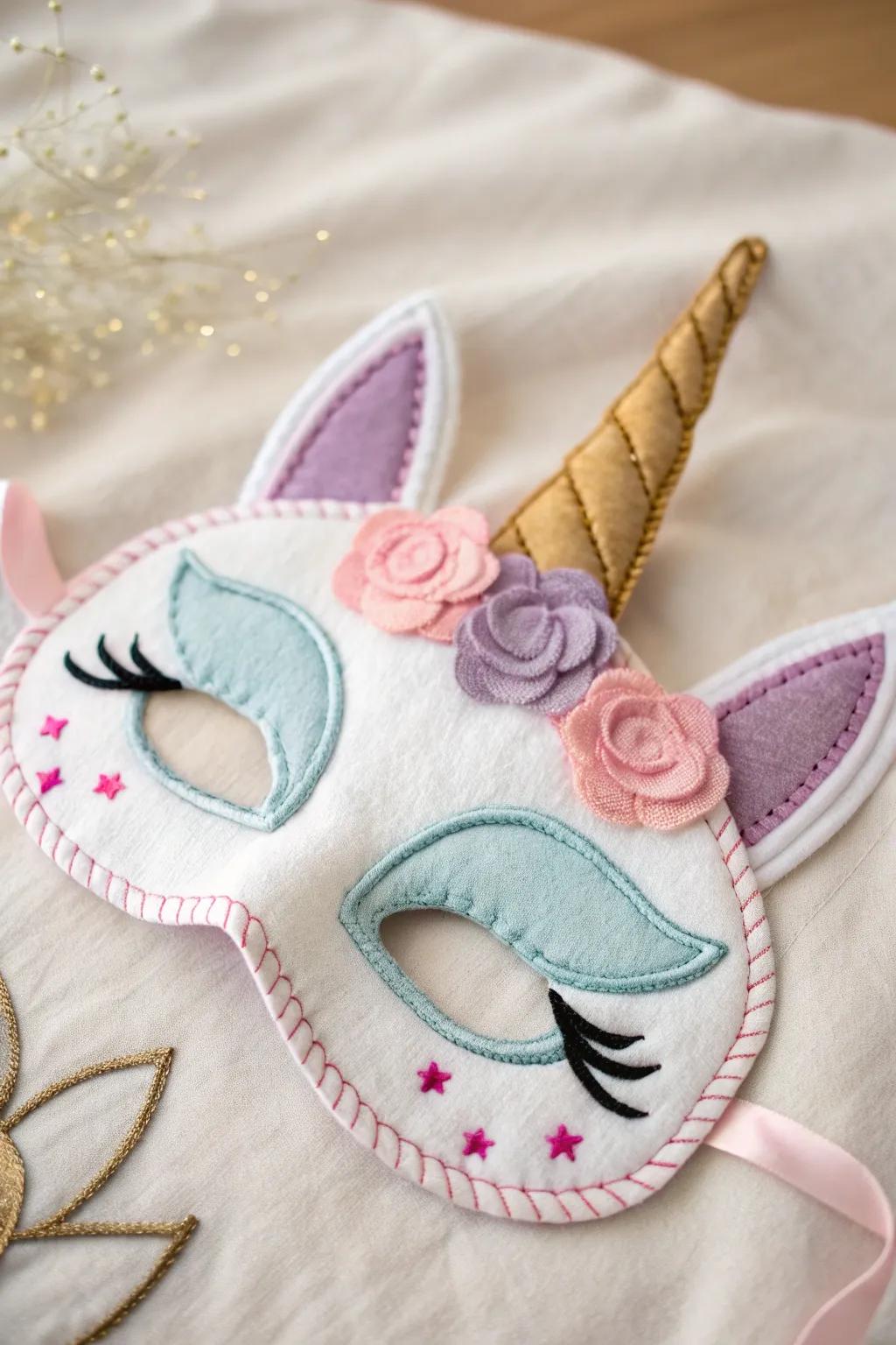 Unleash your inner child with this whimsical unicorn mask, a perfect blend of minimalist charm and playful design!