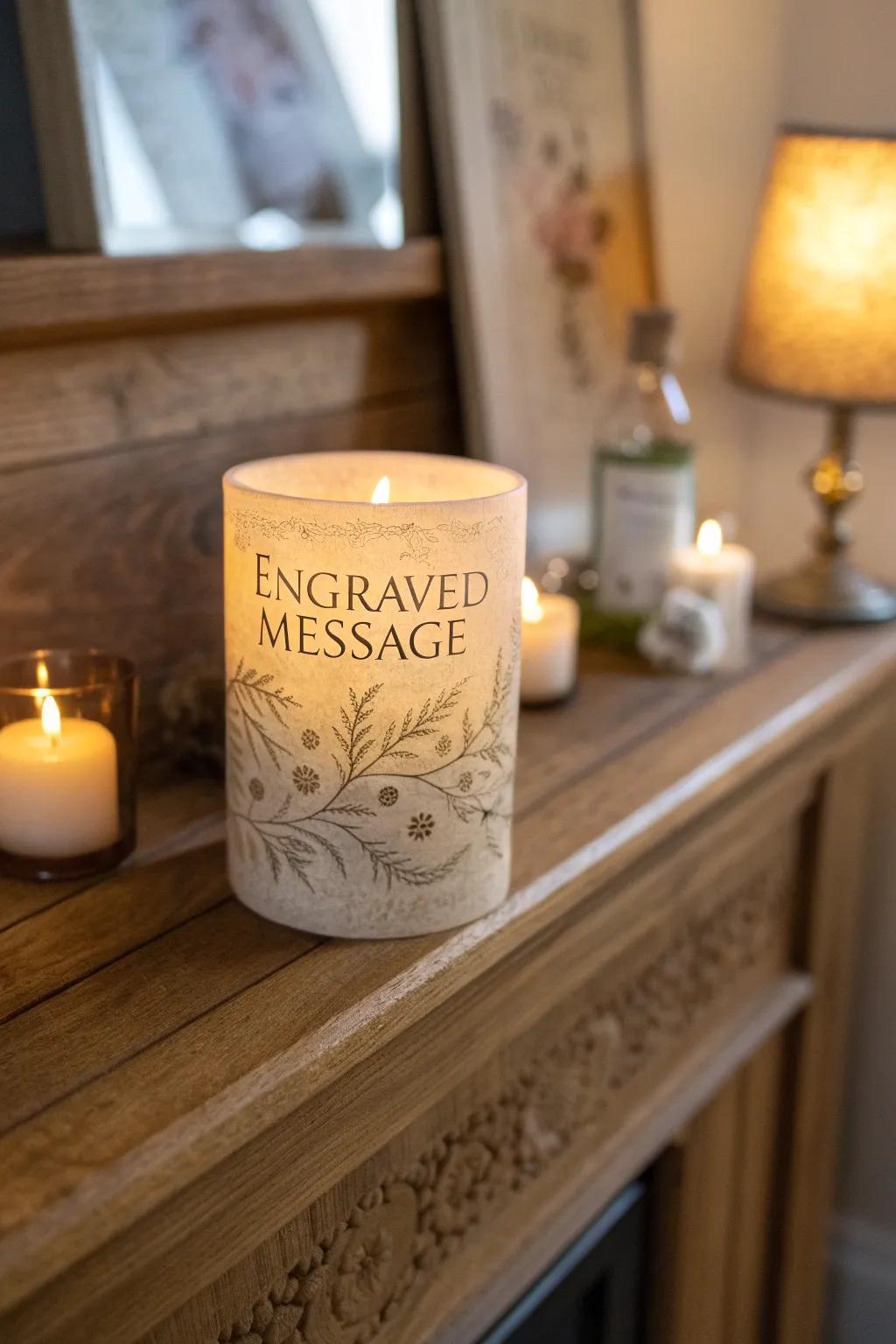 A memorial candle that brings warmth and remembrance.