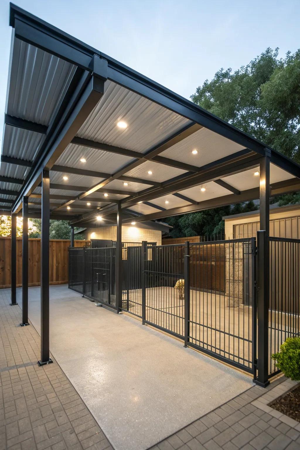 Crafted Comfort: A Stylish Pet Sanctuary in Your Carport
