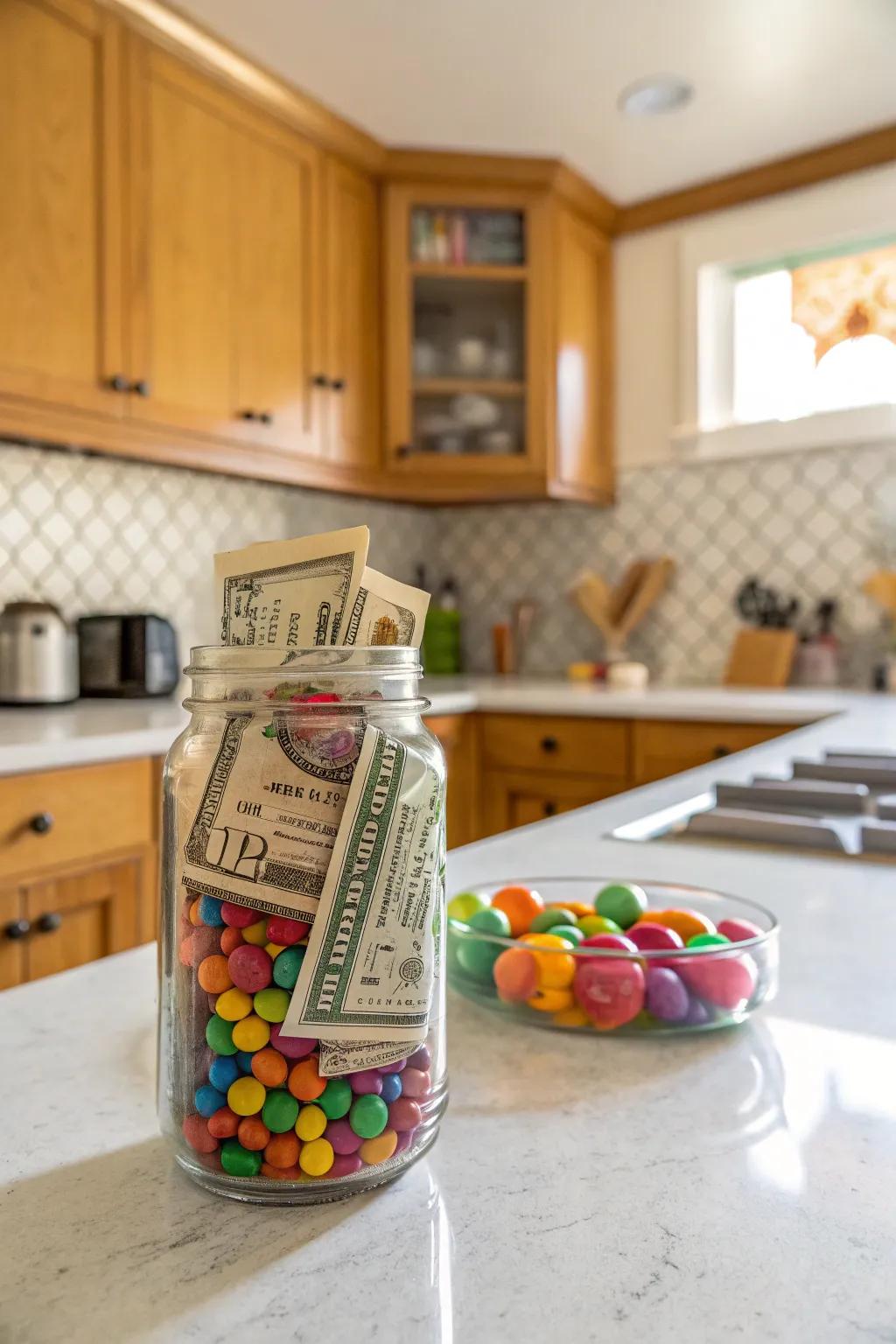 A Sweet Surprise: Cash Hidden in a Candy Jar