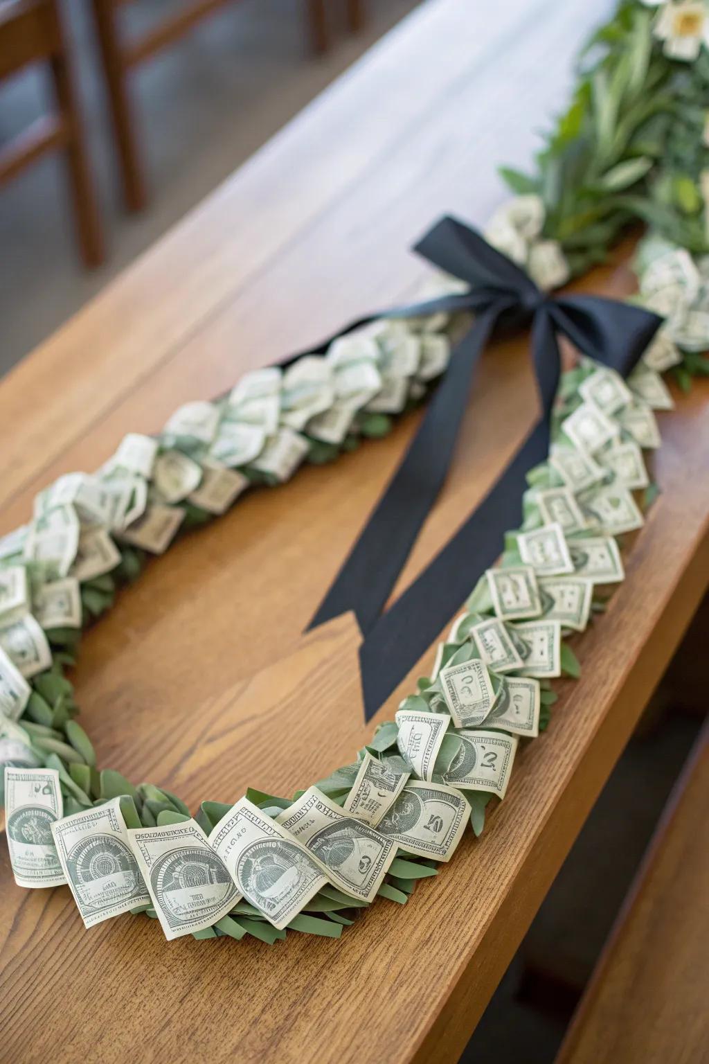 Elegance in simplicity: Discover the allure of a minimalist money lei.