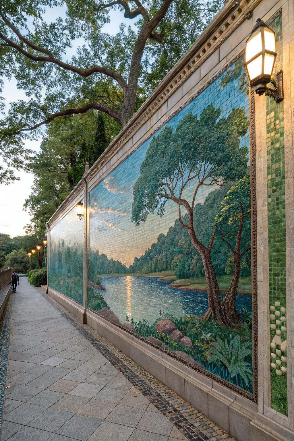 Nature-inspired mosaics bring the outdoors in.