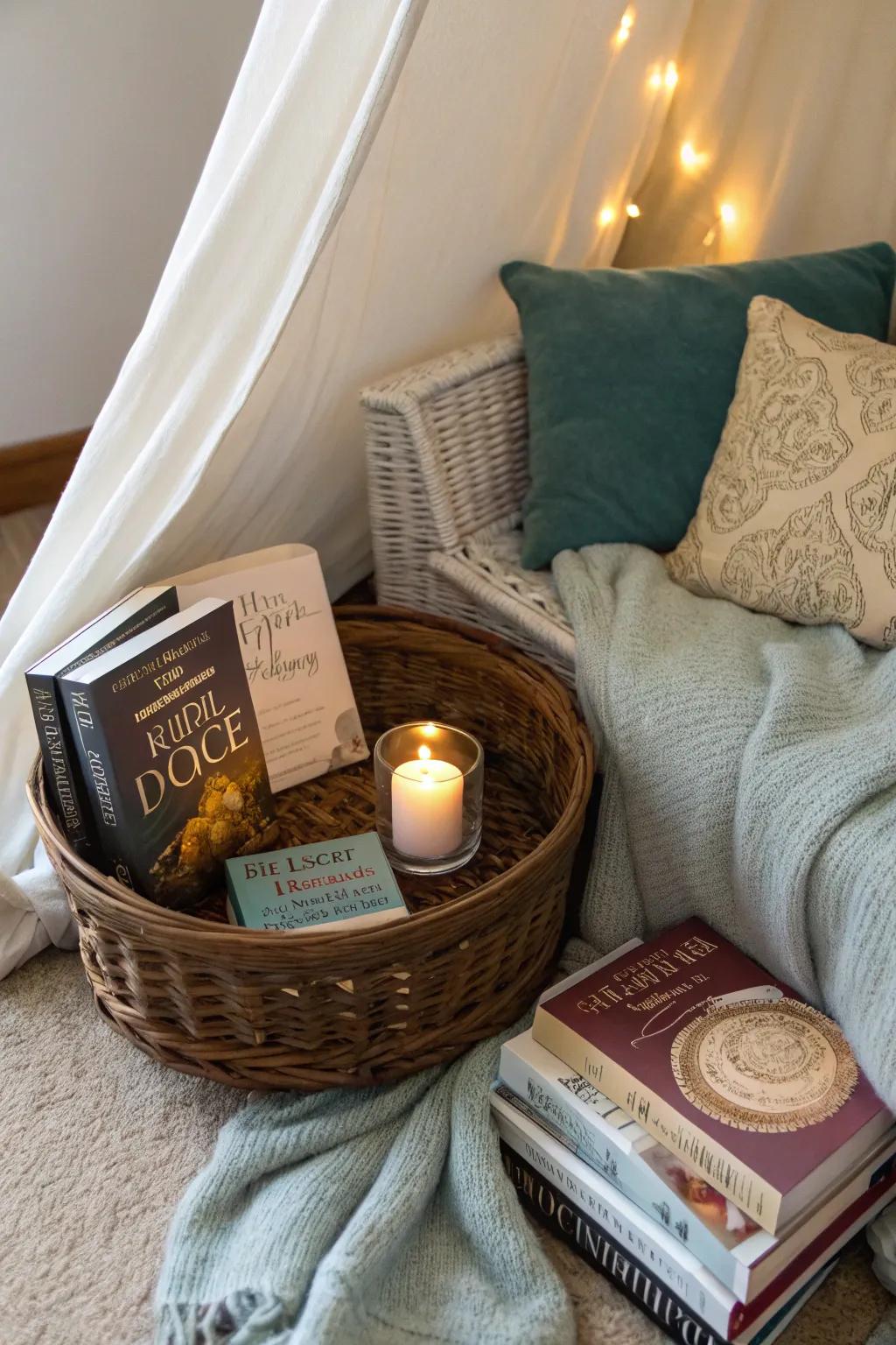 Create a cozy reading haven for the book-loving mom.