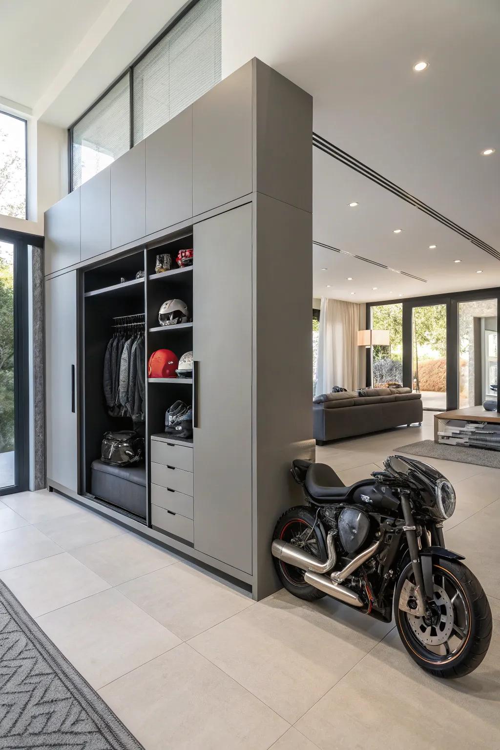 Custom cabinets provide sleek and hidden storage.