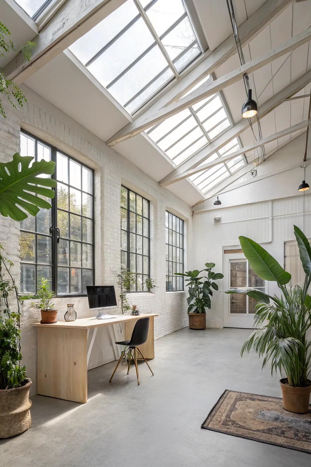 A bright and airy office shed for enhanced productivity