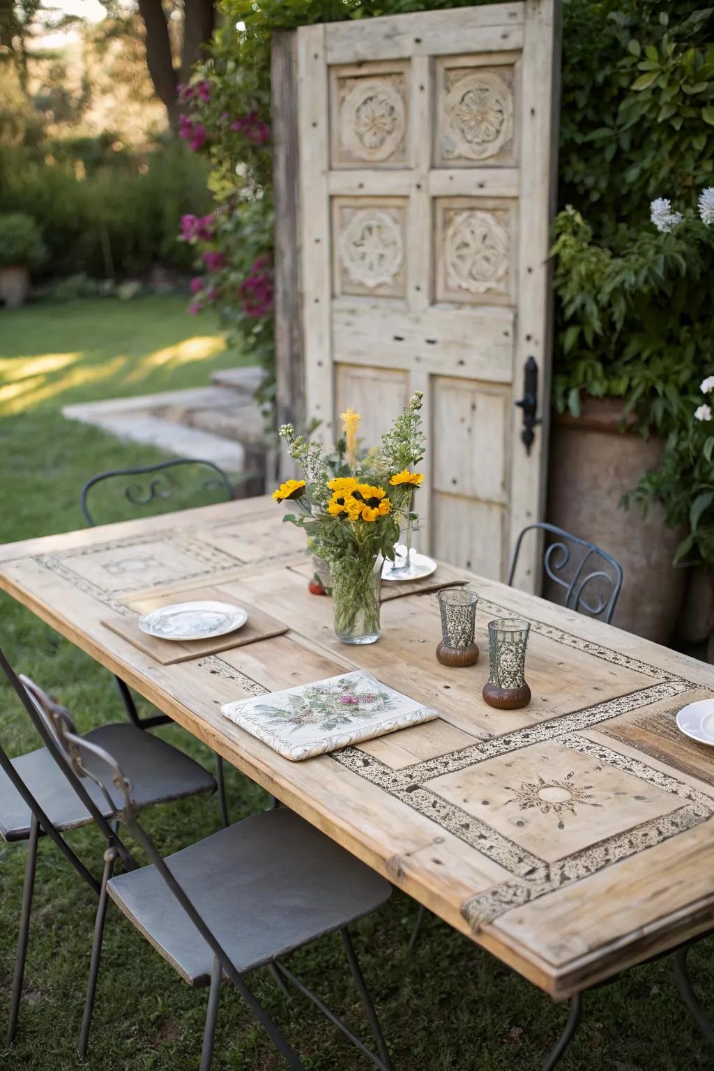 Transform old doors into stunning tables and host your gatherings with style and sustainability.