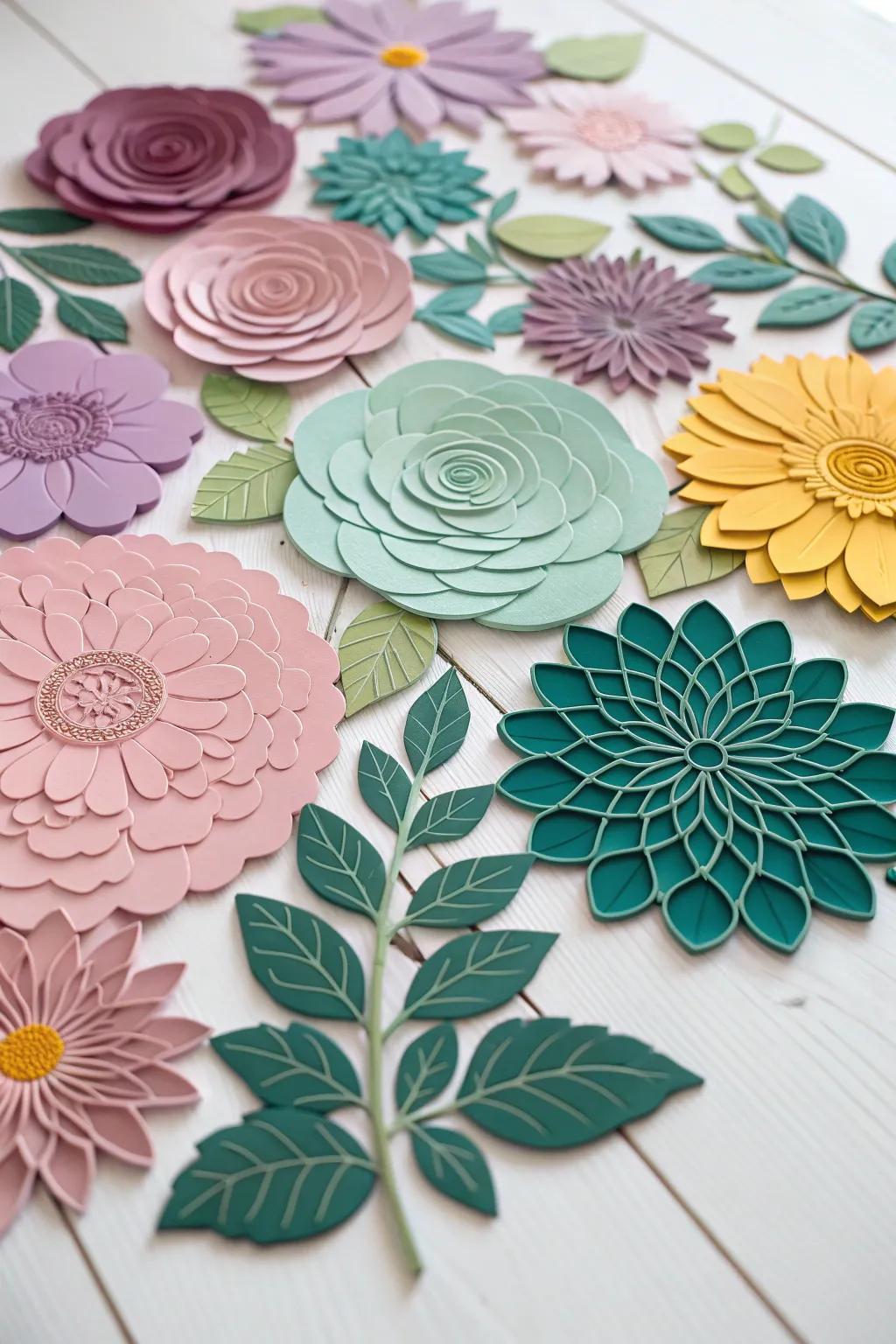 Everlasting blooms: Transform paint chips into vibrant floral art that brightens your space year-round.