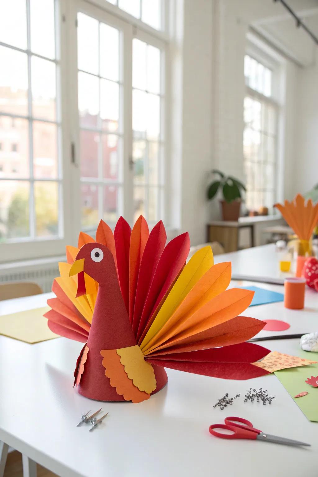 Unleash creativity with these cheerful, child-friendly paper turkey decorations, perfect for little hands and big imaginations!