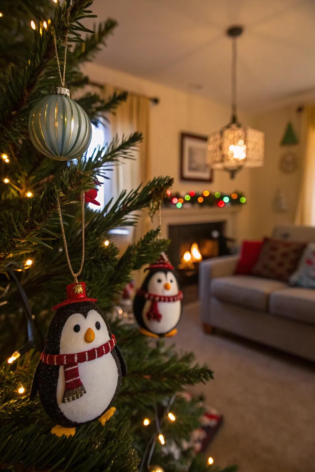 Add a festive touch with these delightful penguin ornaments.