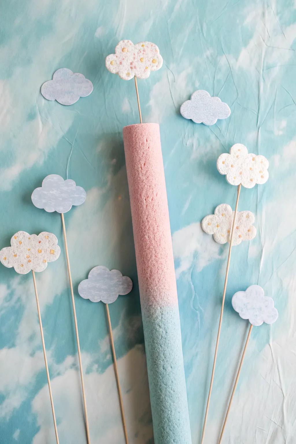 Transform your space into a serene sky scene with Pool Noodle Clouds - where minimalism meets whimsy.