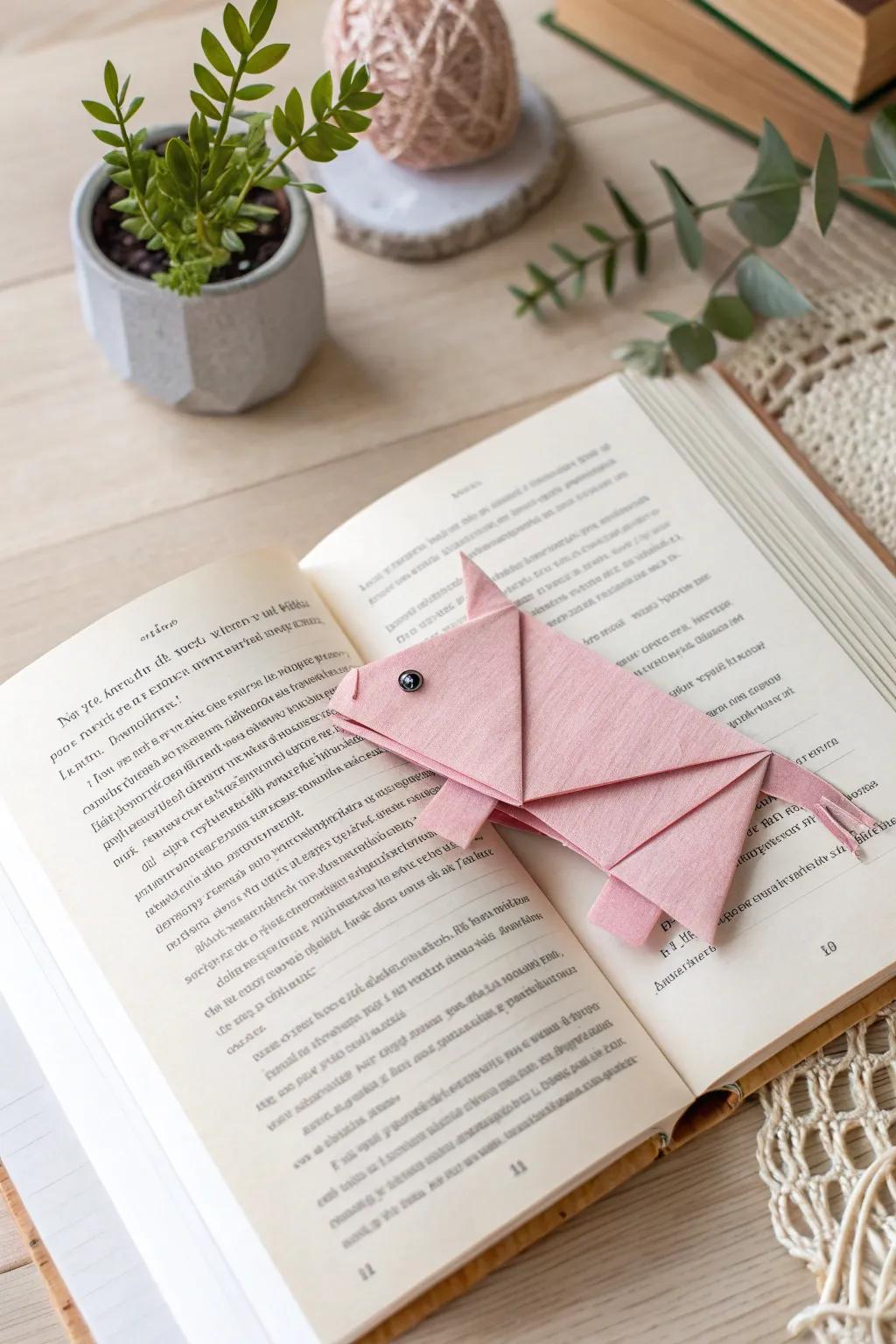 Add a touch of whimsy to your reading with these charming origami pig bookmarks, crafted with love and style.