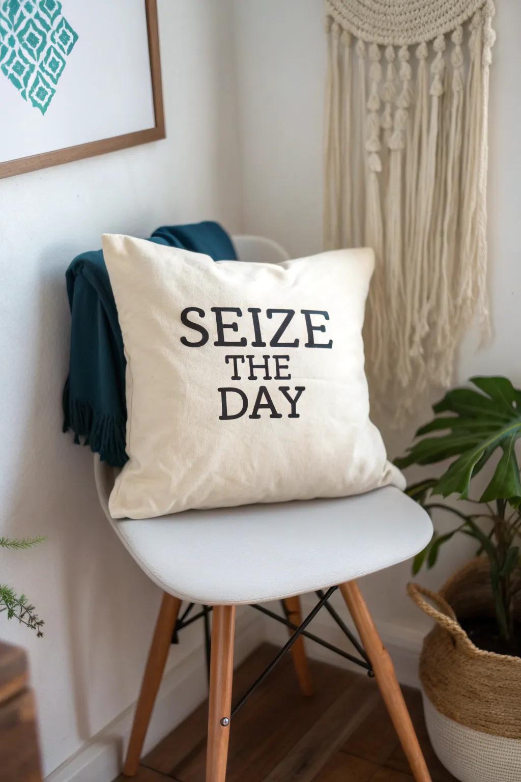 Elevate your space with a touch of inspiration—embrace simplicity and style with a quote that motivates every day.