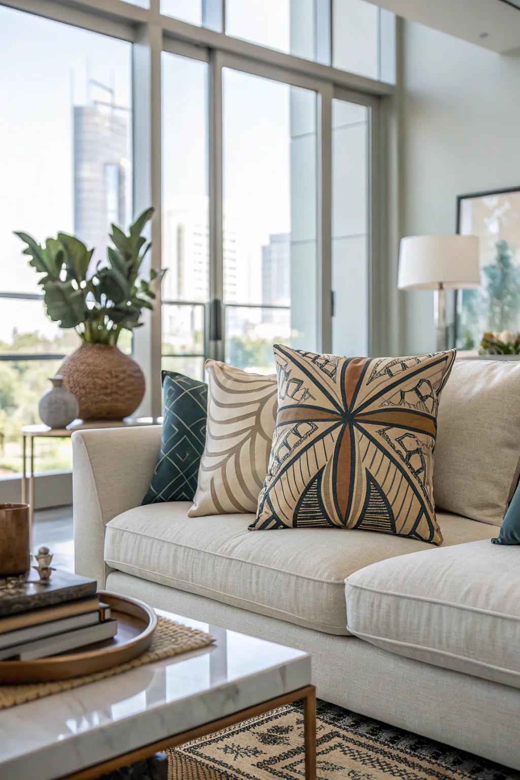 Let a statement pillow become the star of your decor.