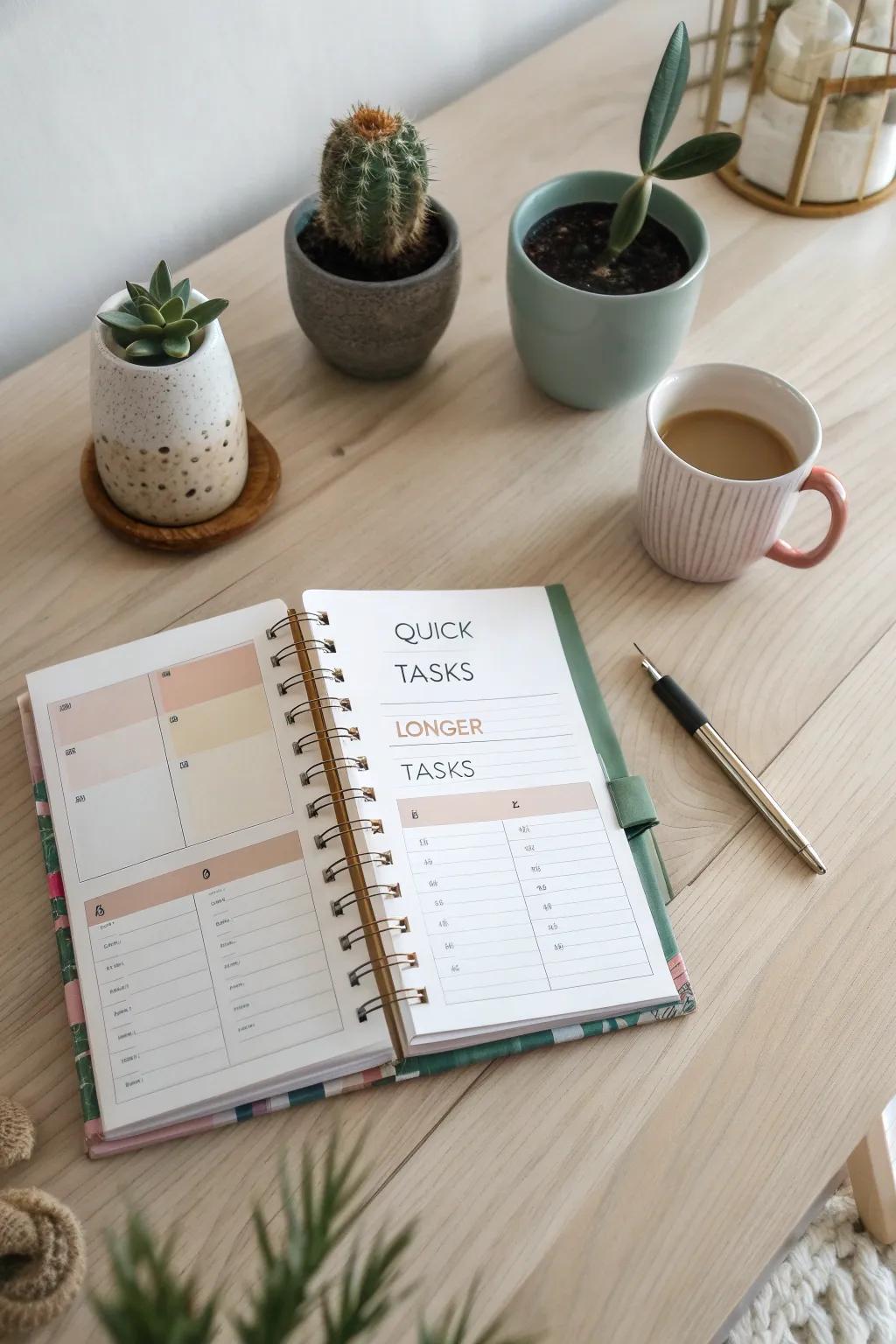 Organize your day with a touch of elegance: color-coded planning for a streamlined schedule.
