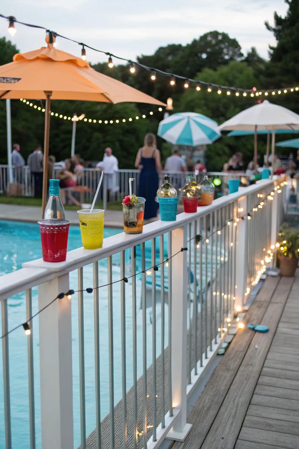 Drink rails add convenience and style to your pool deck.