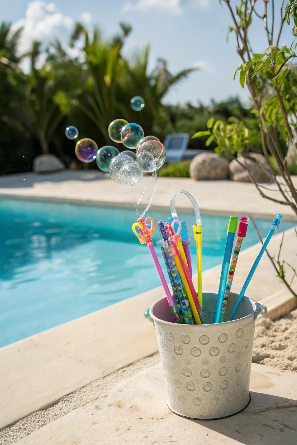 Bubble wands bring a touch of whimsy to any gathering.