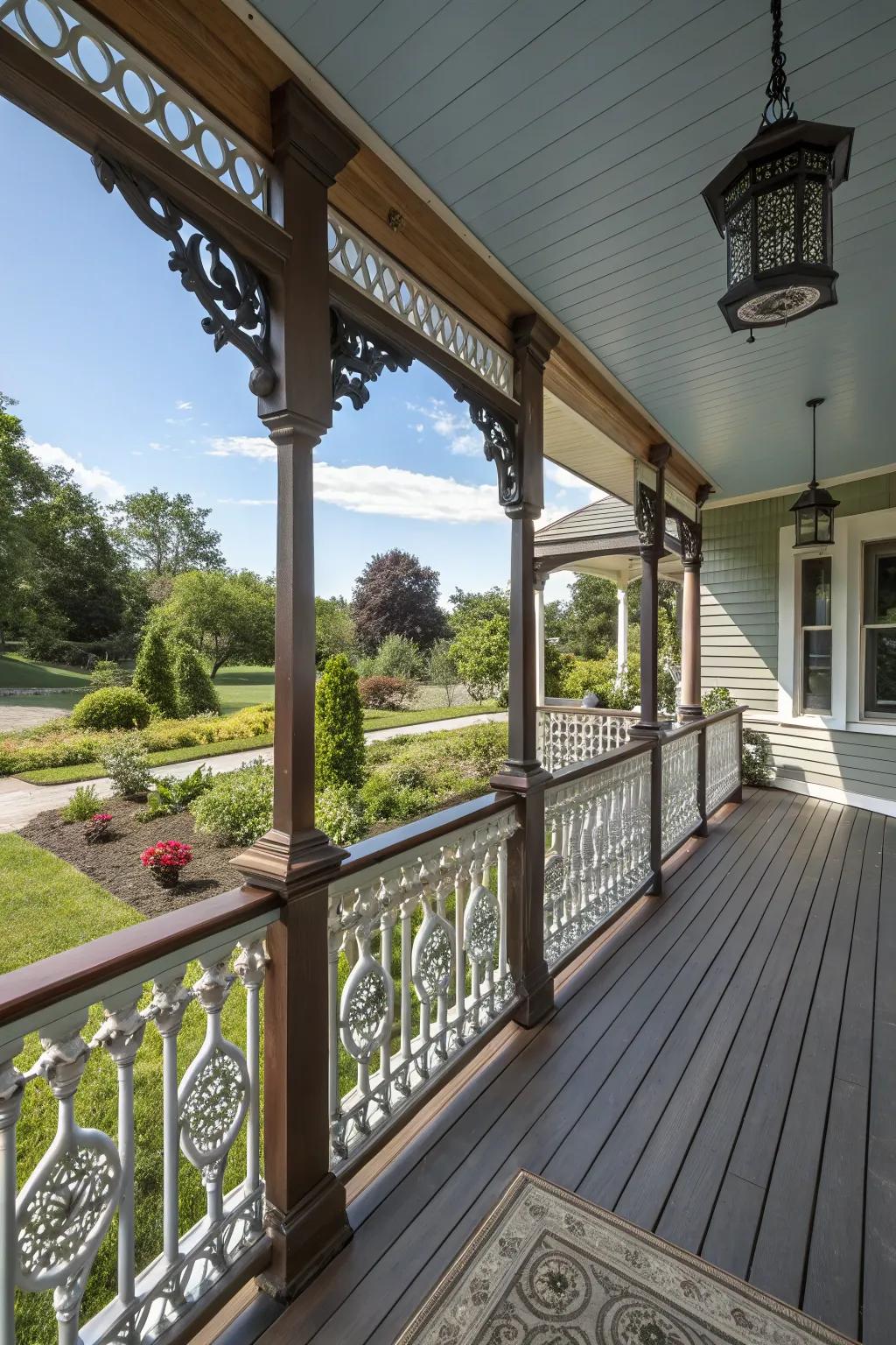 Railings add architectural interest to your porch.