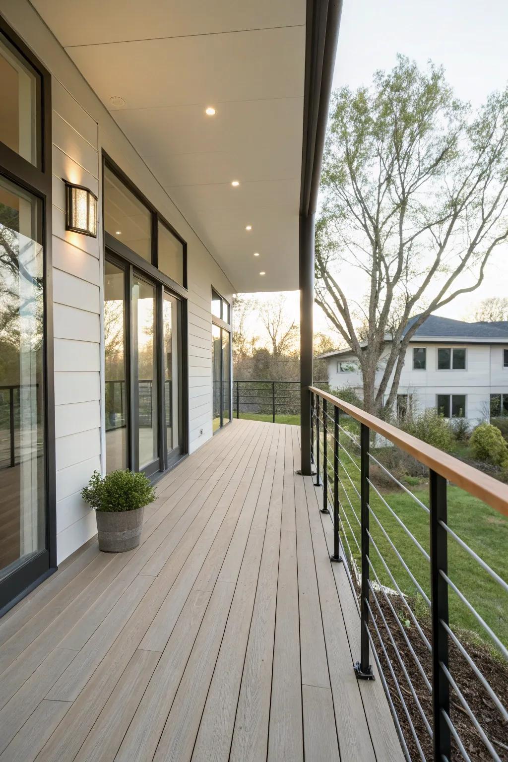 Cable railings offer a minimalist and modern appeal.