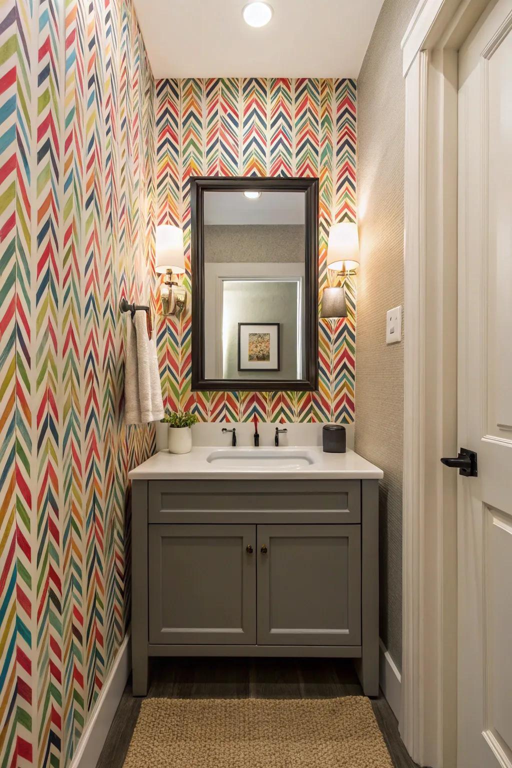 A splash of color can personalize and energize your powder room.