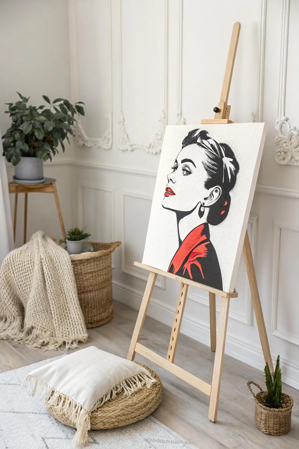 Bring iconic charm to your space with a minimalist portrait of a legend. #FamousFaces #ScandiBoho