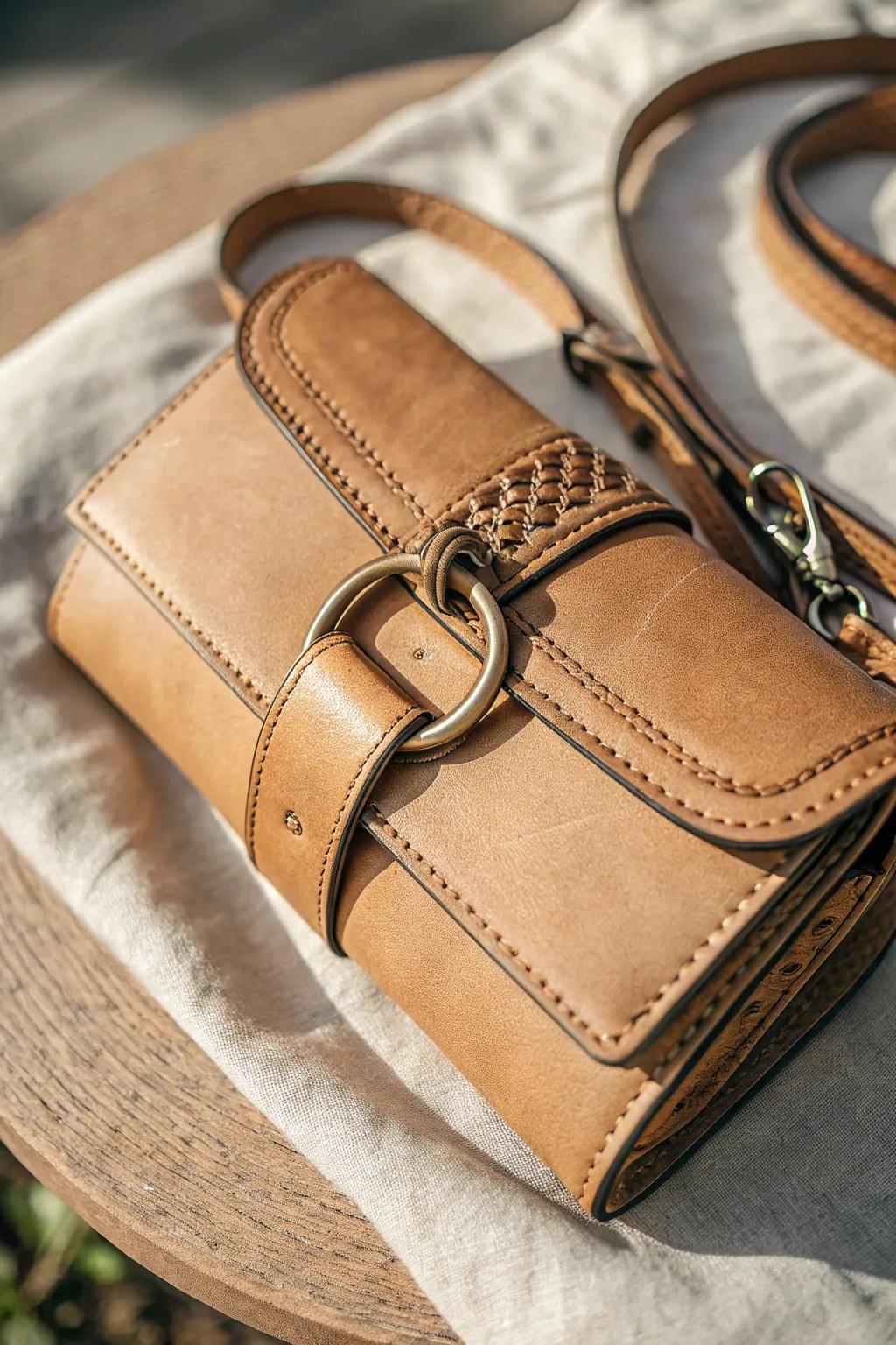 Elevate your style with this stunning interlocking closure purse—where Scandinavian minimalism meets boho elegance.