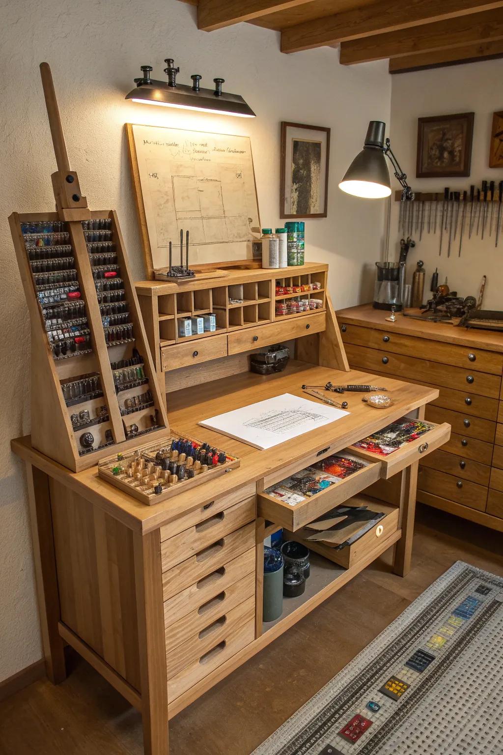 Master the art of organization: Create versatile work zones for efficient RC projects.