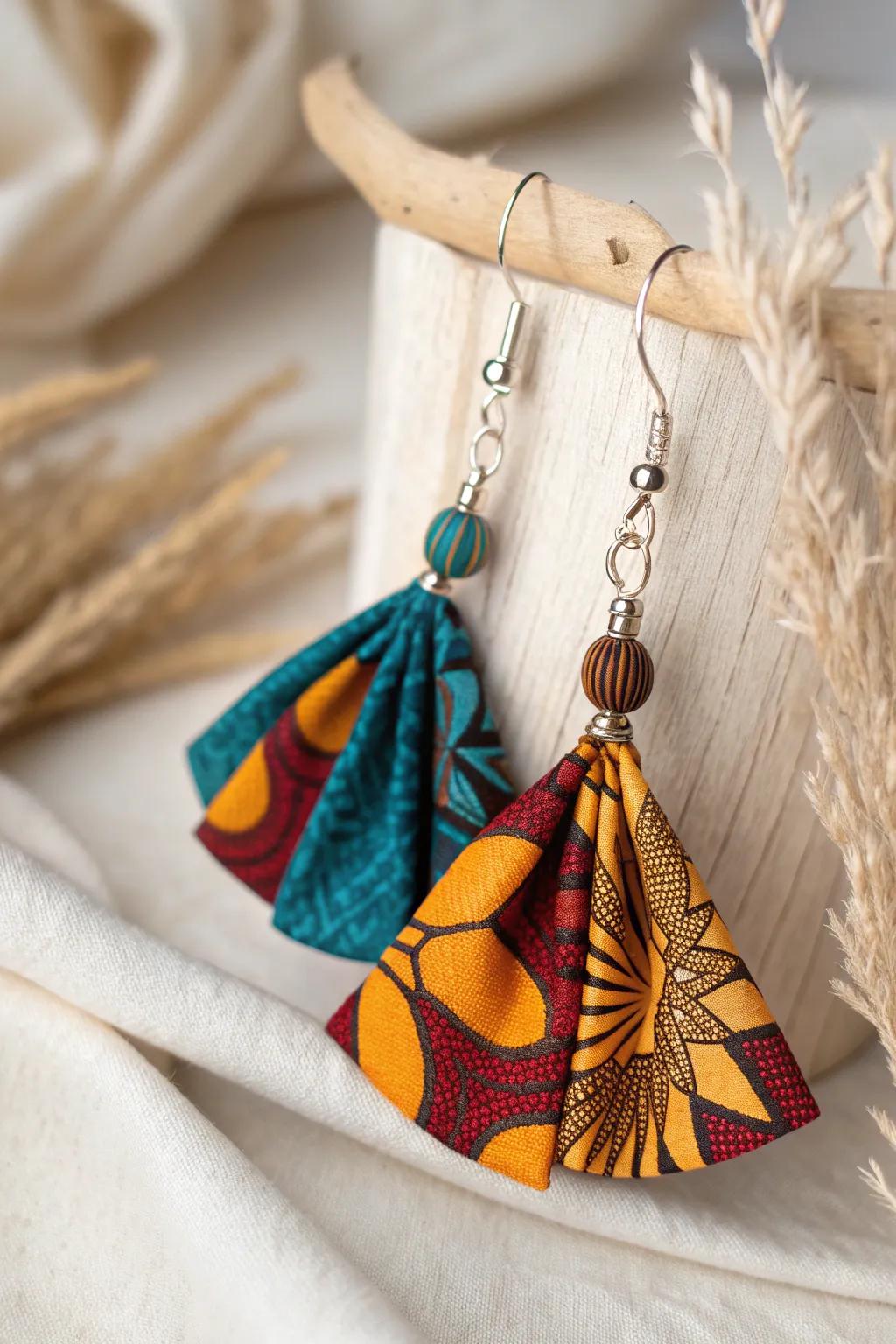 Turn fabric scraps into stunning statement earrings that speak volumes.