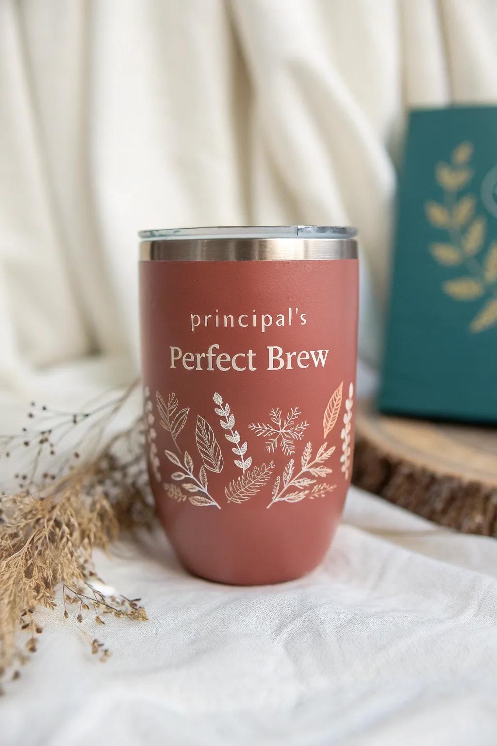 Celebrate the heart of the school with this beautifully crafted role-themed tumbler. Perfect for the principal's daily brew!