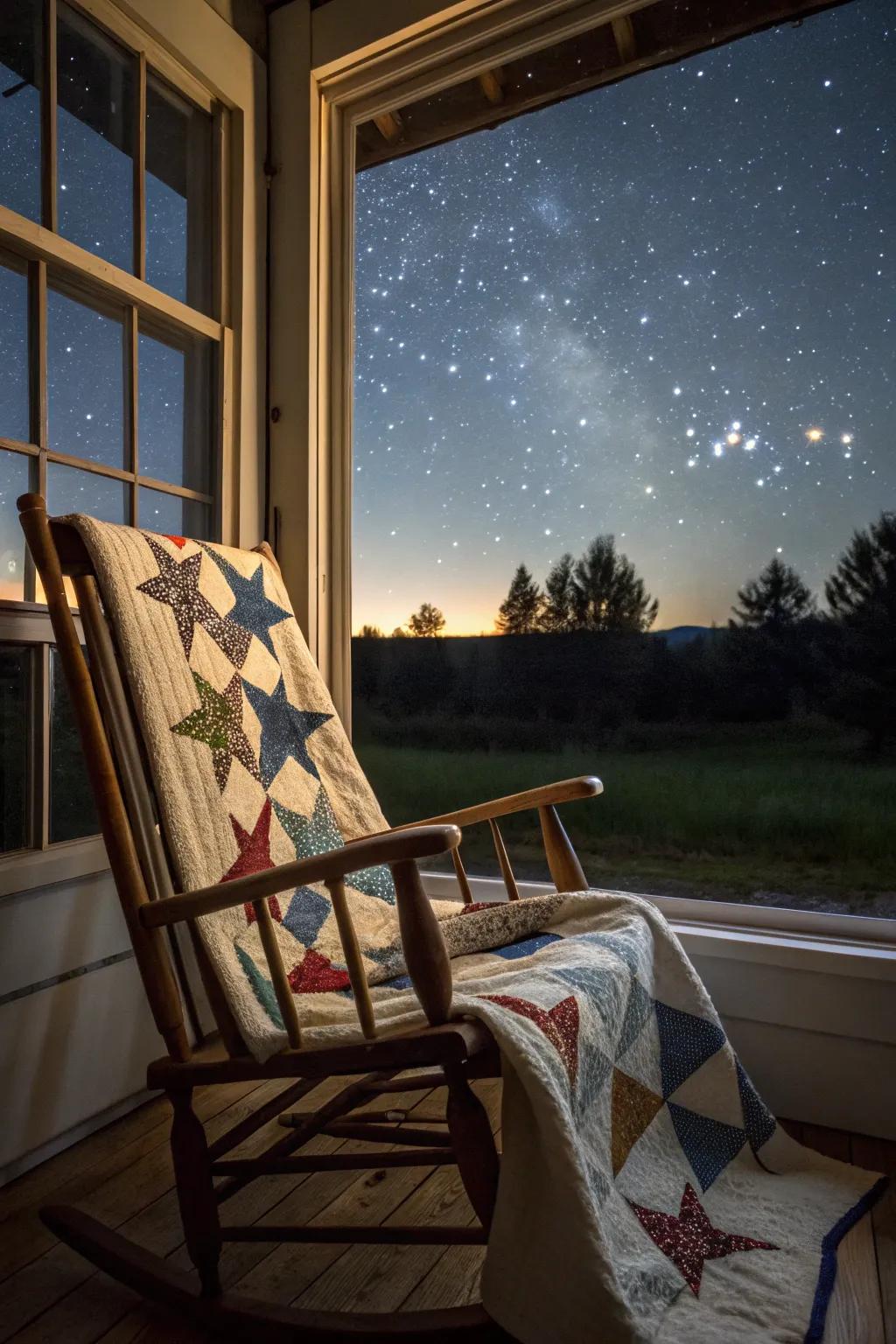 Starbright Stars Quilt: Monochrome magic with scraps.