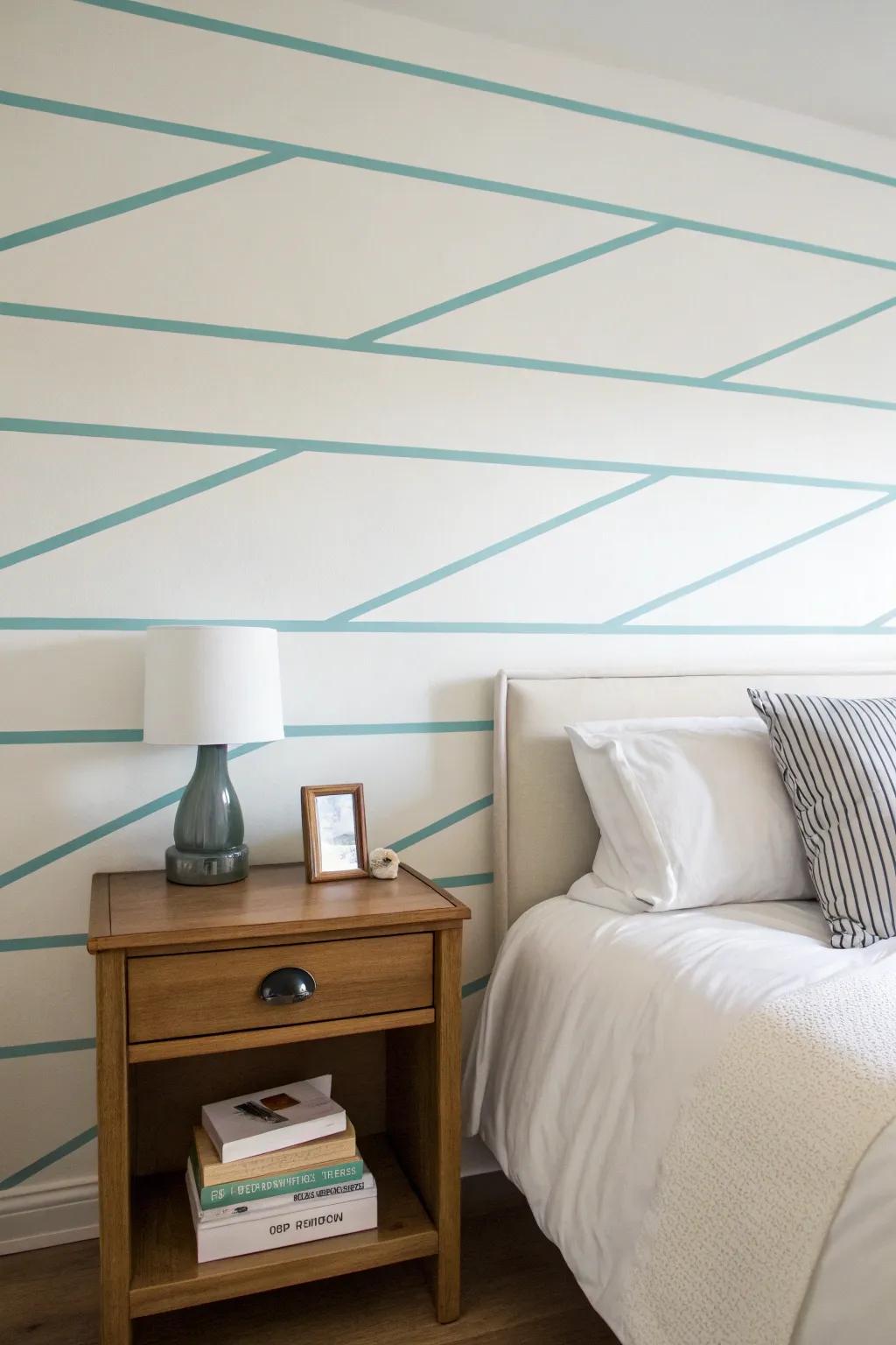 Enhance minimalist spaces with clean washi tape lines.